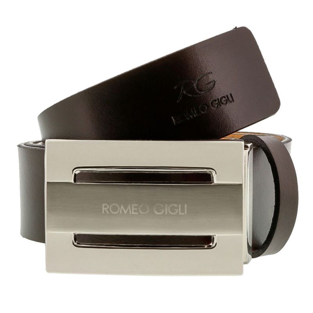 Romeo Gigli C974/35S T.MORO Dark Brown Leather Adjustable Mens Belt